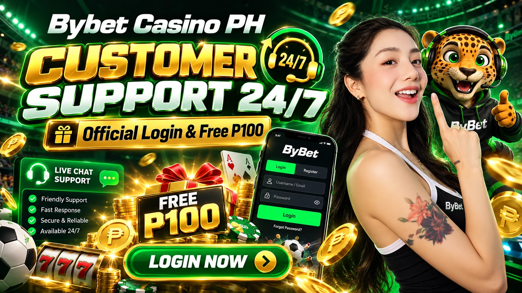 ByBet Customer Support 24/7 - Official Login & Free P100