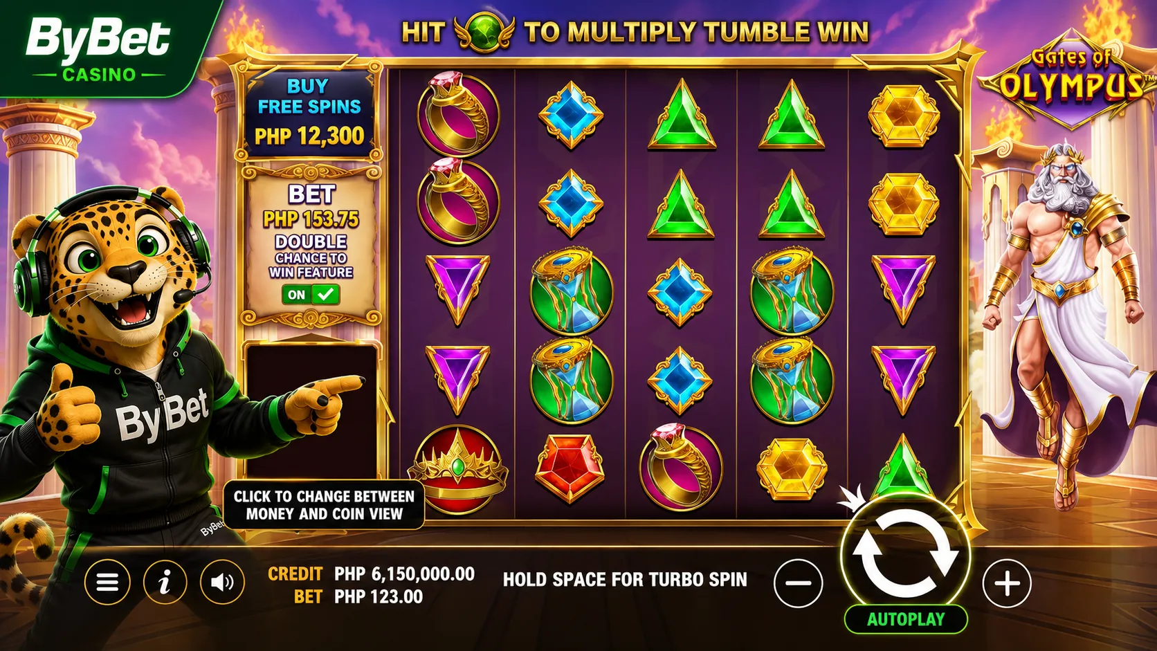 Bybet Casino Gates of Olympus Mascot Playing